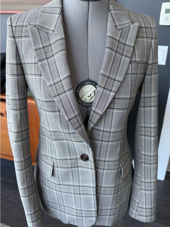 Reiss Jackets & Blazers - Reiss Gray Glen Plaid Blazer with Blue/Black &White Stripes